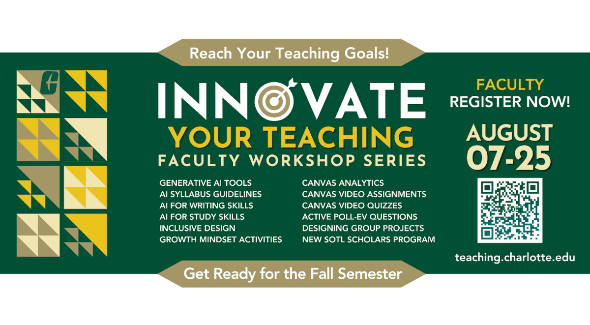 Innovate Your Teaching Faculty Workshop Series August 7-25